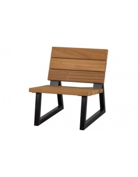 Outdoor Sessel Holz, Metall, Stuhl draußen, Länge 68 cm