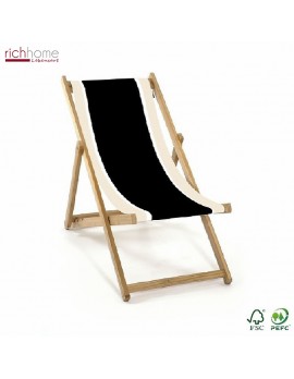 Liegestuhl schwarz-weiß , Gartenliege, Strandstuhl schwarz-weiß