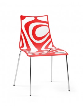 Design Stuhl rot, Stuhl rot Polycarbonat , Sitzhöhe 46 cm
