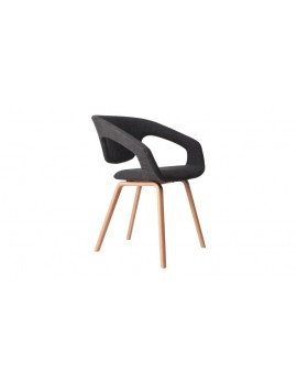 Design Stuhl, Holz Kunststoff, dunkelgrau natur
