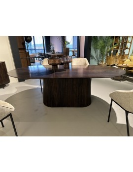 Tisch oval Massivholz, Esstisch braun, ovaler Tisch braun Holz,  Breite 300 cm