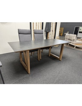 Gartentisch grau Tischgestell Aluminium,  Gartentisch Holzoptik-Gestell, Länge 200 cm