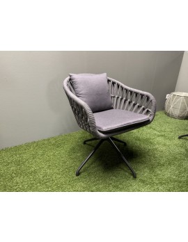 Gartenstuhl drehbar grau,  Gartenstuhl gepolstert grau, Höhe 74 cm