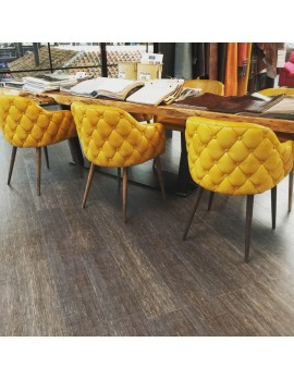 Stuhl Chesterfield gelb Leder, Stuhl Echtleder gepolstert Chesterfield
