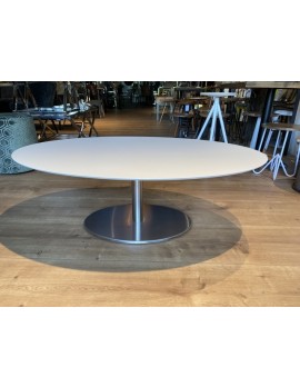 Couchtisch oval weiß, ovaler Tisch weiß, ovaler Couchtisch weiß, Breite 120 cm
