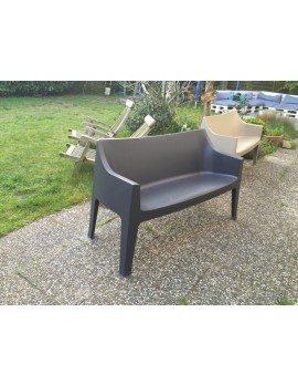 Gartenbank anthrazit, Sofa  anthrazit Kunststoff, Outdoor Bank anthrazit