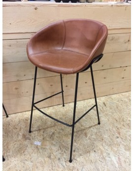 Barstuhl gepolstert Metall-Gestell, Barstuhl braun, Sitzhöhe 76 cm