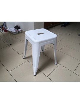 Hocker weiß Metall Industriedesign, Sitzhöhe 45 cm