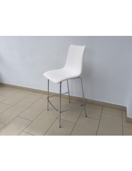 Barstuhl, weiß, Sitzhöhe 80 cm, Leder