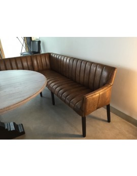 Eckbank gepolstert Echtleder-Bezug, Eckbank Leder cognac, Maße 230 x 190 cm