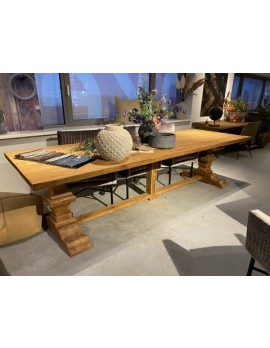 Klostertisch Holz, Esstisch Massivholz Teak, Tisch Teak-Holz, Maße 100x300 cm