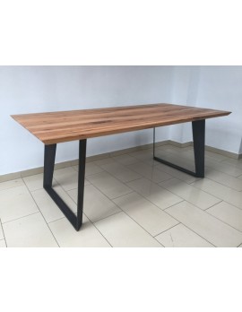 Esstisch Eiche Tischplatte, Tisch Massiv-Eiche. Tisch Gestell Metall, Maße 200 x 90 cm 