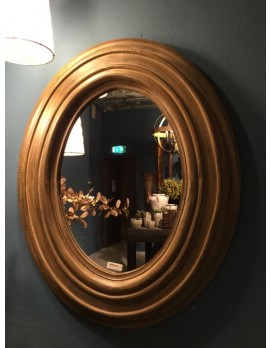 Spiegel rund Holz, Wandspiegel rund Massivholz, Durchmesser 120 cm