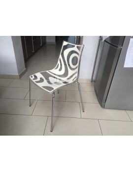 Design Stuhl , Kunststoff, taupe-Sand, Sitzhöhe 46 cm