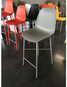 PRO Barstuhl taupe, Barstuhl Metall-Kunststoff taupe, Sitzhöhe 65 cm 