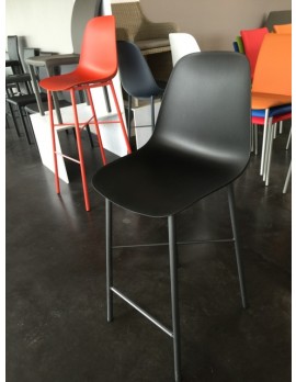 PRO Barstuhl schwarz Barstuhl Metall-Kunststoff schwarz, Sitzhöhe 65 cm