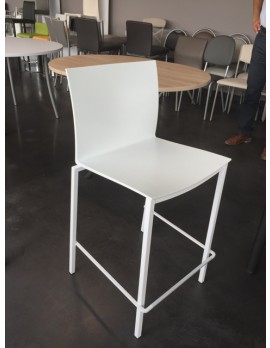 PRO Barstuhl weiß, Barstuhl stapelbar Metall weiß, Sitzhöhe 80 cm 