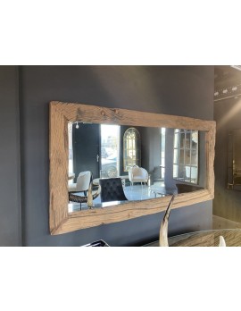 Spiegel Holz braun,  Spiegel Altholz, Wandspiegel Holz-Rahmen, Breite 180 cm 