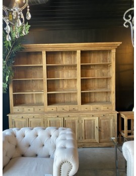 Bücherschrank Teak, Geschirrschrank Teak, Schrank Massivholz Teak, Breite 300 cm