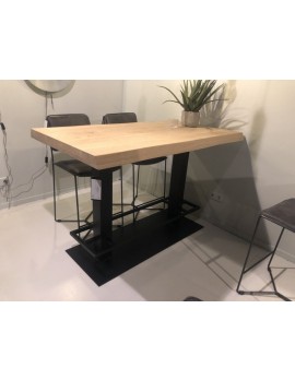Bartisch Metallgestell, Bartisch Eiche Tischplatte,  Länge 160 cm