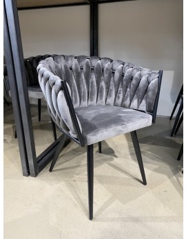Stuhl grau, Stuhl mit Armlehne grau