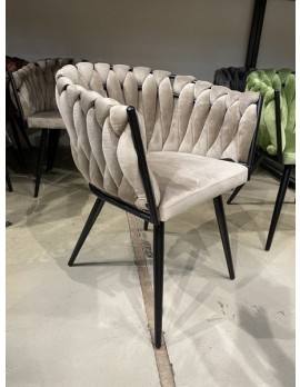 Stuhl taupe, Stuhl mit Armlehne taupe