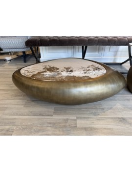 Couchtisch Bronze, Couchtisch Gold matt, Länge 116 cm