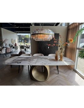Esstisch Bronze-Gold, Tisch Gold matt, Länge 220 cm