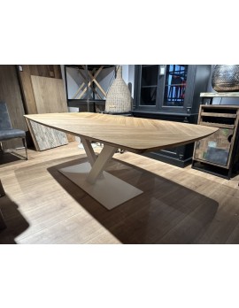 Tisch Eiche furniert, Esstisch Eichen Tischplatte Fischgrätenmuster, Breite 240 cm