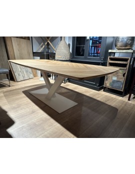Tisch Eiche furniert, Esstisch Eichen Tischplatte Fischgrätenmuster, Breite 220 cm