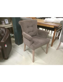 Gepolsterter Stuhl mit Armlehne, Stuhl braun-grau