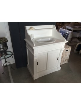 Waschtisch Weiß im Landhausstil, Bad- Waschtisch mit einem Waschbecken
