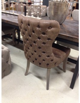 Stuhl braun gepolstert Chesterfield, Stuhl braun Landhaus