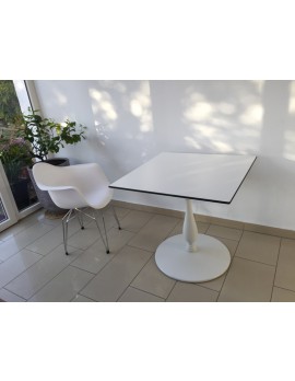 Tisch weiß , Bistrotisch quadratisch weiß, Maße 80x80 cm