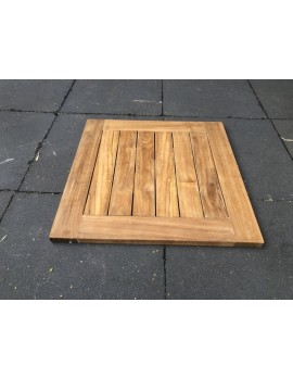 Tischplatte Teakholz, Garten-Tischplatte Teak, Maße 70x70 cm