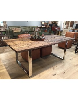 Esstisch Gestell silber Glasplatte, Tisch verchromte Tischbeine, Maße 200 x 100 cm 