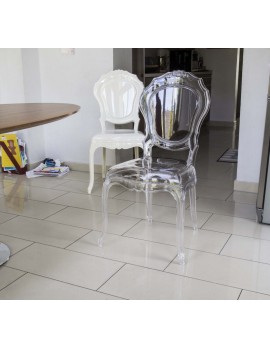 Stuhl Barock transparen aus Kunststoff