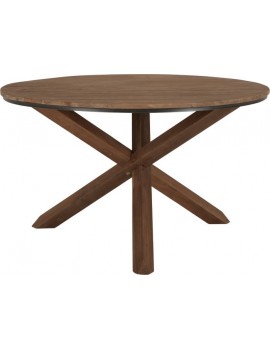 Esstisch Altholz, Esstisch Industriedesign, Kaffeetisch rund, Teakholz, Ø 130 cm