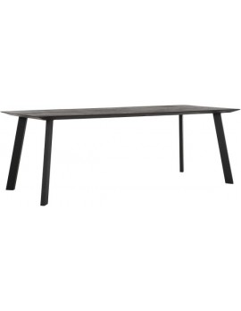 Esstisch Altholz, Esstisch schwarz, Esstisch Industriedesign, Konferenztisch, recyceltes Teakholz, Breite 225 cm