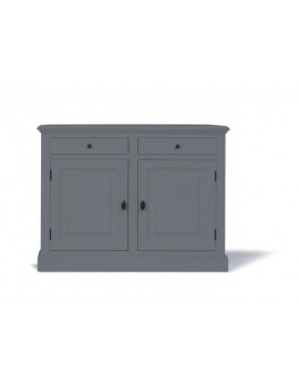 Sideboard dunkel-grau, Schrank grau Landhaus, Anrichte grau Landhausstil, Breite 126 cm