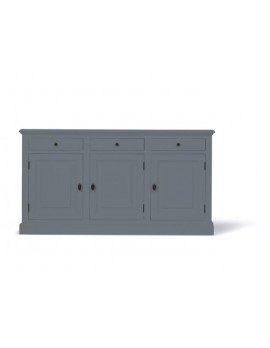 Sideboard dunkel-grau, Schrank grau Landhaus, Anrichte dunkel-grau Landhausstil, Breite 177 cm