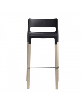 Design Barhocker Natural, anthrazit , Buche Sitzhöhe 75 cm