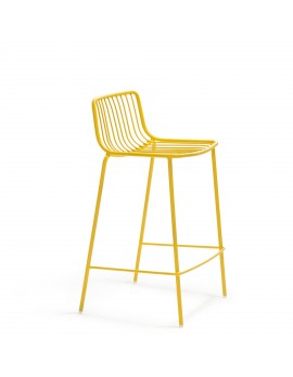 Barstuhl gelb Metall stapelbar,  Barhocker gelb  Metall in 8 Farben, Sitzhöhe 65 cm