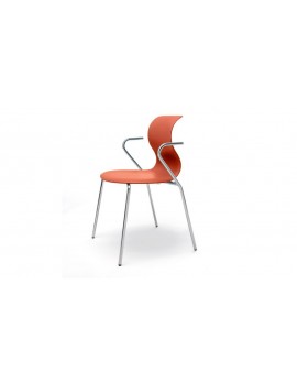 Stuhl mit Armlehne rot, Objekt-Stuhl stapelbar