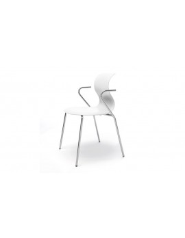 Stuhl mit Armlehne weiß, Objekt-Stuhl stapelbar
