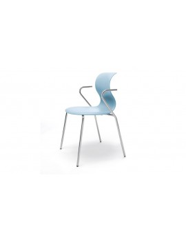 Stuhl mit Armlehne blau, Objekt-Stuhl stapelbar