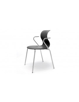 Stuhl mit Armlehne schwarz, Objekt-Stuhl stapelbar