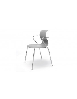 Stuhl mit Armlehne grau, Objekt-Stuhl stapelbar