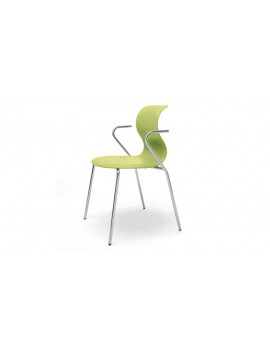 Stuhl mit Armlehne grün, Objekt-Stuhl stapelbar