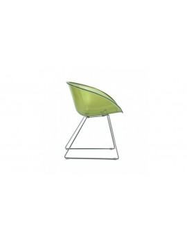 Stuhl grün transparent Sitzschale, Konferenzstuhl transparent grün für Objekteinrichtung